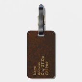 Ontwerp van bruin leder | Personaliseren Bagagelabel (Achterkant verticaal)