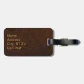 Ontwerp van bruin leder | Personaliseren Bagagelabel (Achterkant horizontaal)