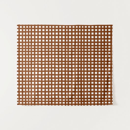 Ontwerp van bruin vierkant netrooster wandkleed (Voorkant (horizontaal))