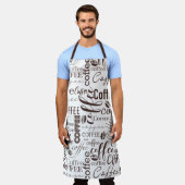 Ontwerp van bruine en witte koffie schort (Gedragen)