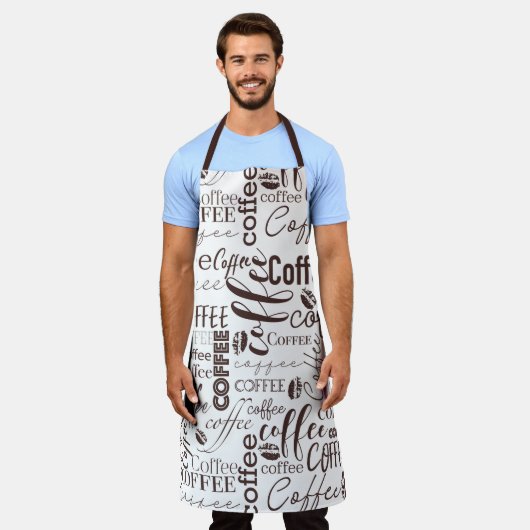 Ontwerp van bruine en witte koffie schort (Gedragen)
