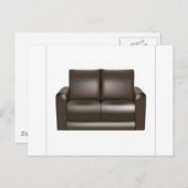 Ontwerp van bruine lederen sofa briefkaart (Voorkant / Achterkant)