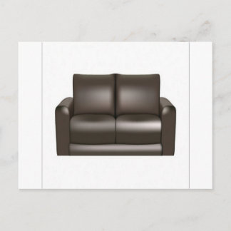 Ontwerp van bruine lederen sofa briefkaart