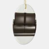 Ontwerp van bruine lederen sofa keramisch ornament (Rechts)