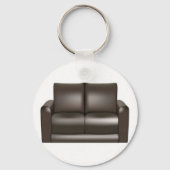 Ontwerp van bruine lederen sofa sleutelhanger (Voorkant)
