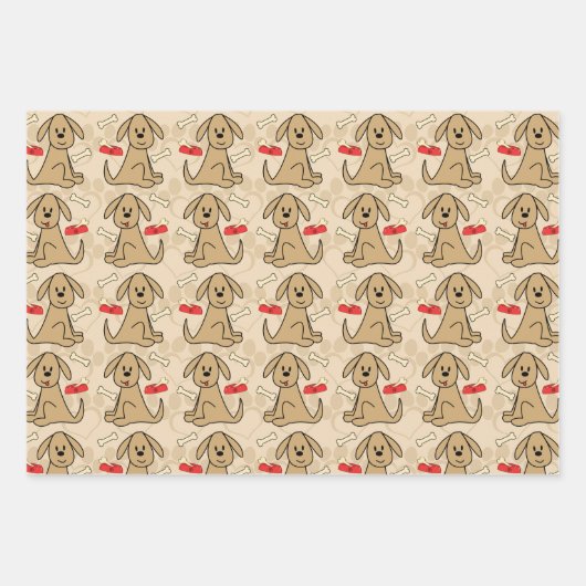 Ontwerp van bruine puppy Dog Inpakpapier Vel (Voorkant 2)