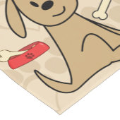 Ontwerp van bruine puppy Dog Korte Tafelloper (Hoek)