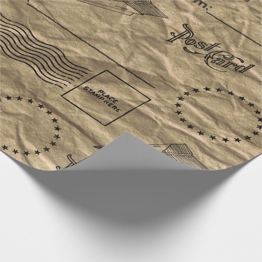 Ontwerp van  bruinktpapier voor het oppakken van p cadeaupapier (Hoek)