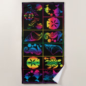 Ontwerp van buitenste banken Kleurrijk keukenhandd Strandlaken (Voorkant)