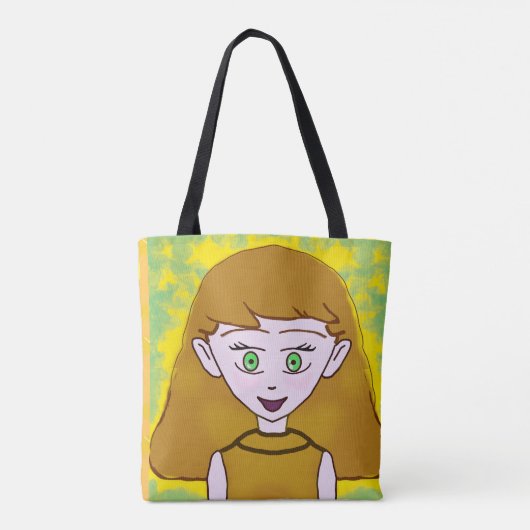 Ontwerp van cartoon tote bag (Achterkant)