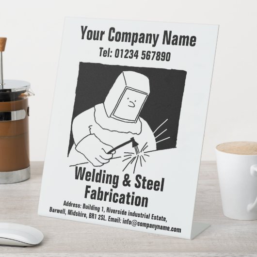 Ontwerp van Cartoon voor lassen en fabricage Reclamebord Met Voetstuk (Insitu)