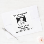 Ontwerp van Cartoon voor lassen en fabricage Vierkante Sticker (Envelop)