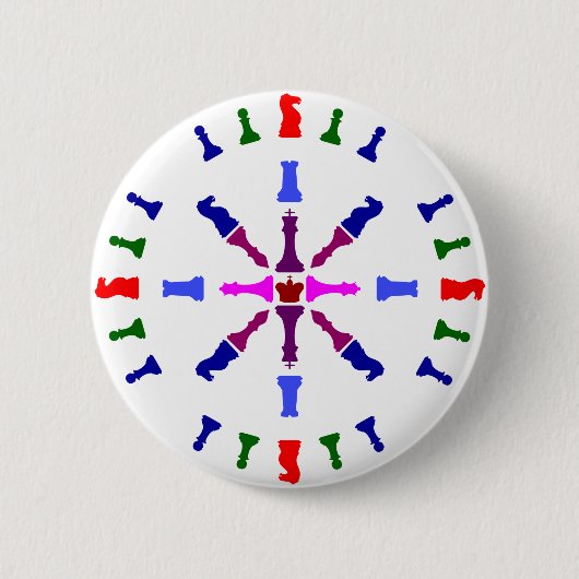 Ontwerp van Chess Piece Ronde Button 5,7 Cm (Voorkant)