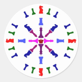 Ontwerp van Chess Piece Ronde Sticker