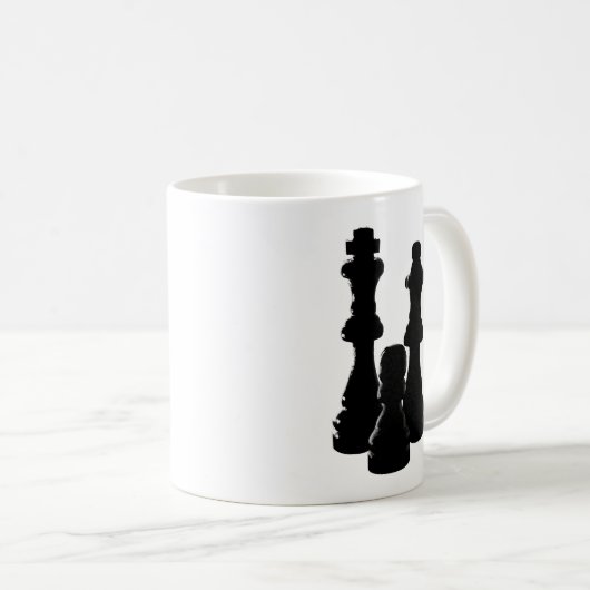 Ontwerp van Chess Piece silhouette Koffiemok (Voorkant rechts)