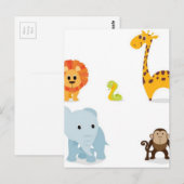 Ontwerp van Chibi Oerwoud Dieren Briefkaart (Voorkant / Achterkant)