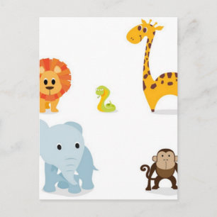 Ontwerp van Chibi Oerwoud Dieren Briefkaart
