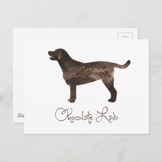 Ontwerp van Chocolade Lab-Waterverf Briefkaart (Voorkant / Achterkant)