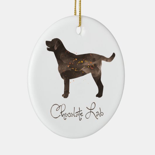 Ontwerp van Chocolade Lab-Waterverf Keramisch Ornament (Rechts)