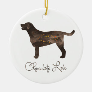 Ontwerp van Chocolade Lab-Waterverf Keramisch Ornament