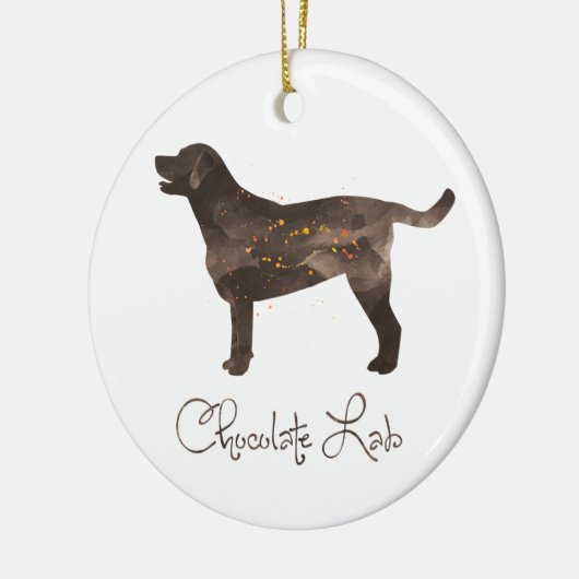 Ontwerp van Chocolade Lab-Waterverf Keramisch Ornament (Links)