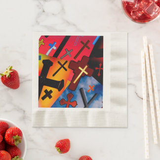 ontwerp van christelijk kruis voor kerken, eveneme servet