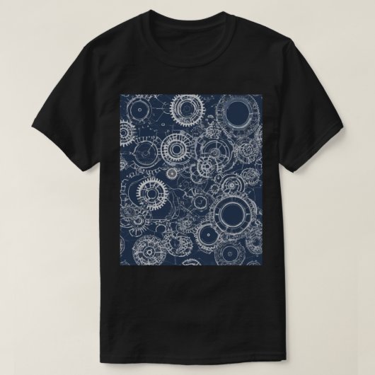 Ontwerp van civieltechnische tandwielblauwdruk voo t-shirt (Design voorkant)