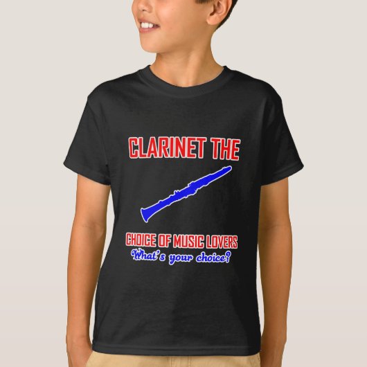 Ontwerp van Clarinet-liefhebbers T-shirt (Voorkant)