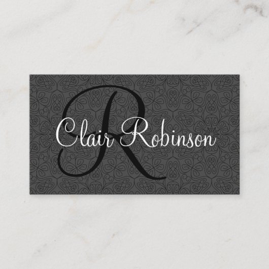 Ontwerp van Classy Damesmonogram Visitekaartjes (Voorkant)
