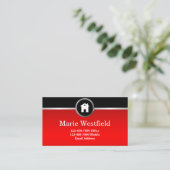 Ontwerp van Classy Realtor Black en Red Visitekaar Visitekaartje (Staand voorkant)