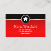 Ontwerp van Classy Realtor Black en Red Visitekaar Visitekaartje (Voorkant)