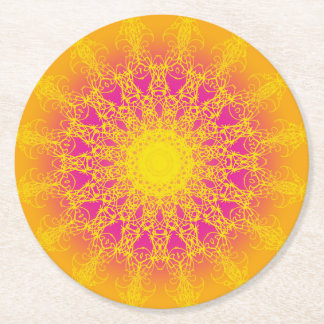 Ontwerp van coasters Mandala Ronde Kartonnen Onderzetter