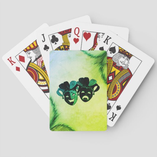 Ontwerp van comedy en tragedie theater Green Pokerkaarten (Achterkant)