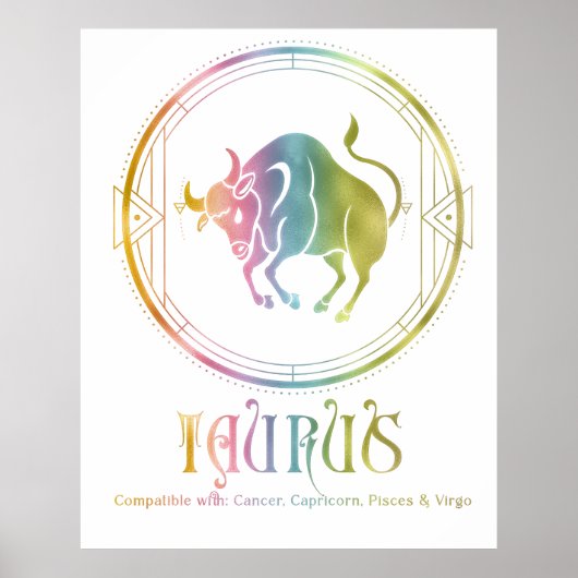 Ontwerp van compatibiliteit met de zodiac-taurus poster (Voorkant)
