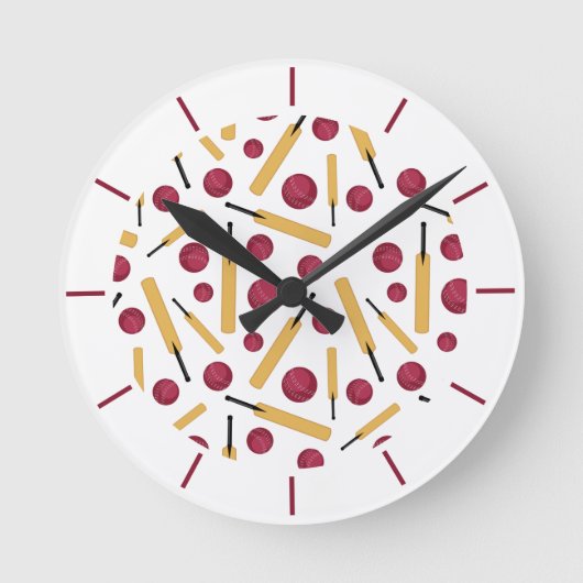 Ontwerp van cricketspeler en van alle cricketspele ronde klok (Voorkant)