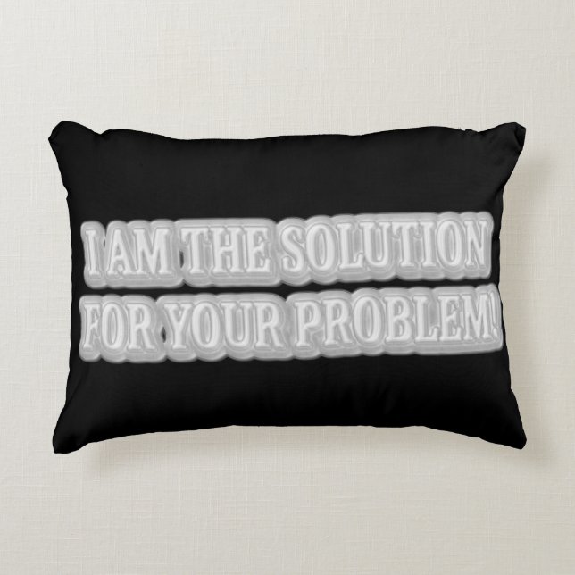 Ontwerp van Cute Artwork Over "I AM THE SOLUTION"  Accent Kussen (Voorkant)