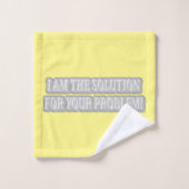 Ontwerp van Cute Artwork Over "I AM THE SOLUTION" Bad Handdoek (Wasdoekje)
