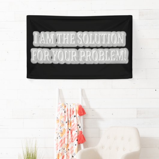 Ontwerp van Cute Artwork Over "I AM THE SOLUTION" Spandoek (Insitu)