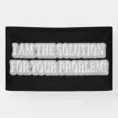Ontwerp van Cute Artwork Over "I AM THE SOLUTION" Spandoek (Horizontaal)