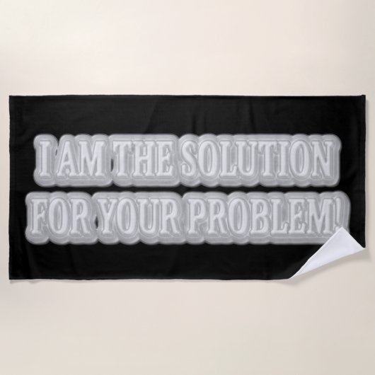 Ontwerp van Cute Artwork Over "I AM THE SOLUTION" Strandlaken (Voorkant)