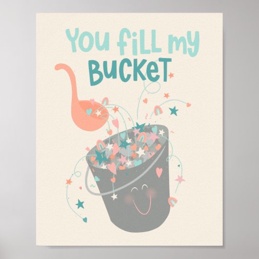 Ontwerp van cute Bucket Filler Valentijnse  Poster