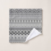 Ontwerp van Cute Grey aztec-patronen Bad Handdoek (Wasdoekje)