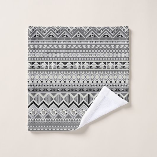 Ontwerp van Cute Grey aztec-patronen Bad Handdoek (Wasdoekje)