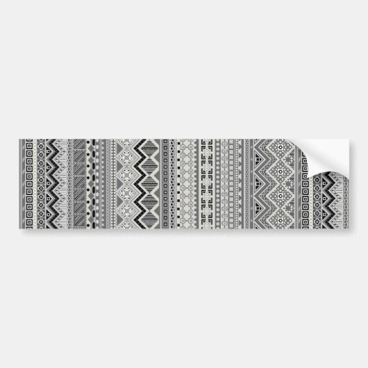 Ontwerp van Cute Grey aztec-patronen Bumpersticker (Voorkant)