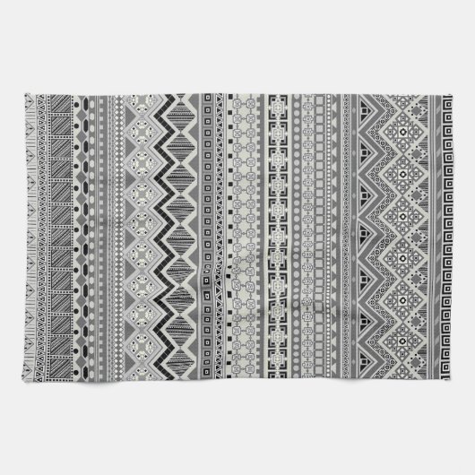 Ontwerp van Cute Grey aztec-patronen Theedoek (Horizontaal)