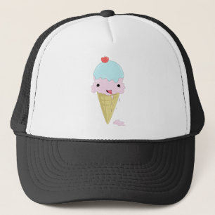 Ontwerp van cute schattige cartoon-ijs trucker pet