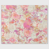 Ontwerp van dahlias en Roos Cadeaupapier (Vlak)