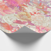 Ontwerp van dahlias en Roos Cadeaupapier (Hoek)