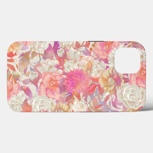 Ontwerp van dahlias en Roos Case-Mate iPhone Case (Achterkant (horizontaal))