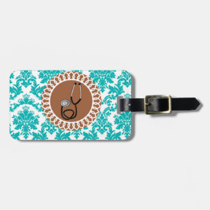 Ontwerp van Damask Medical Stethoscoop Bagagelabel